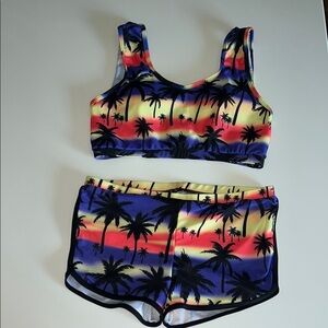 Sunset Palm Tree Workout Set